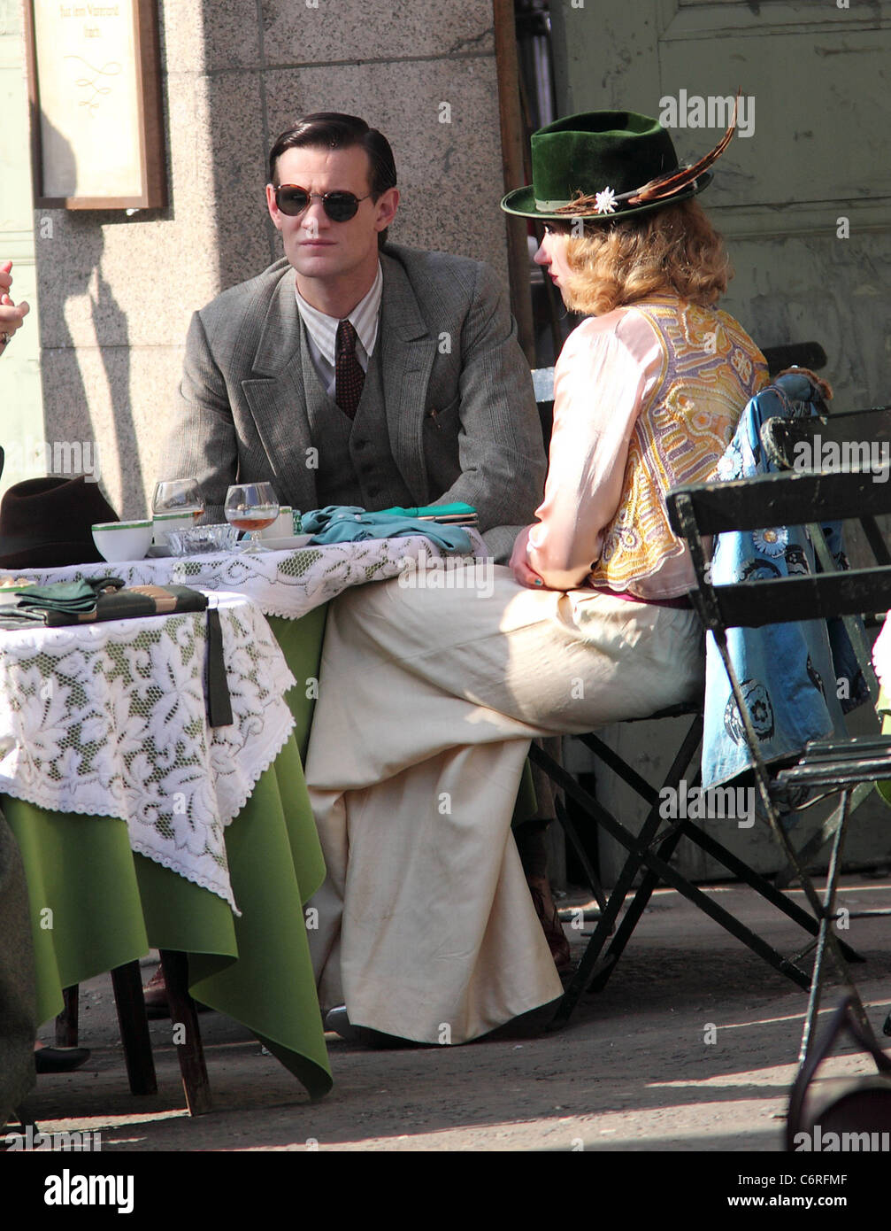 Matt Smith in period costume on the film set of 'Christopher and His Kind'  Belfast - Northern Ireland 23.05.10 Stock Photo - Alamy