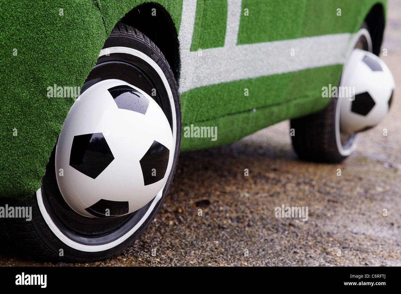 Dribble and Drive with Soccer Cars Football-mad fanatics now now score with  the ultimate drive - a soccer car from Hyundai Stock Photo - Alamy