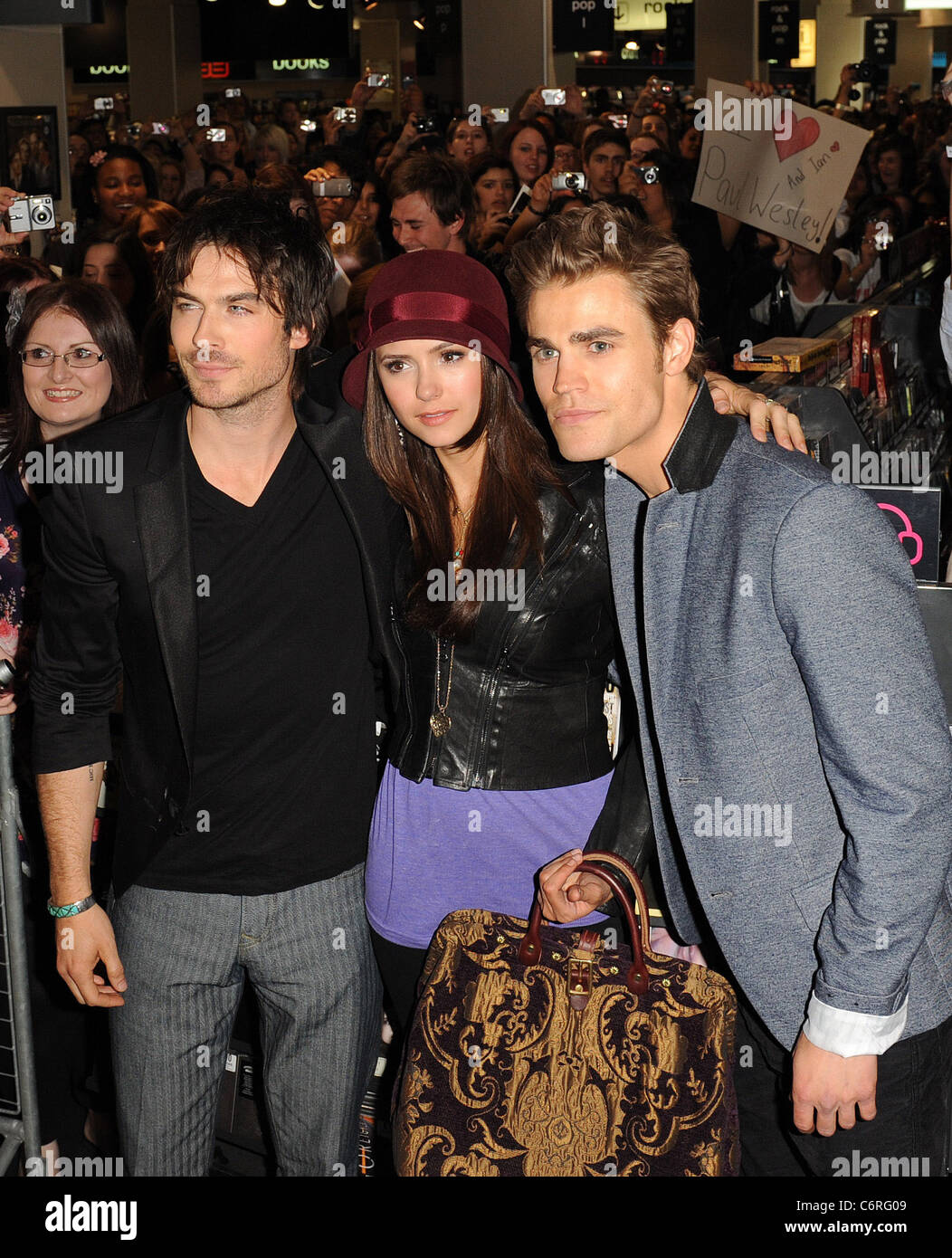 Ian Somerhalder, Nina Dobrev and Paul Wesley The cast of 'The Vampire