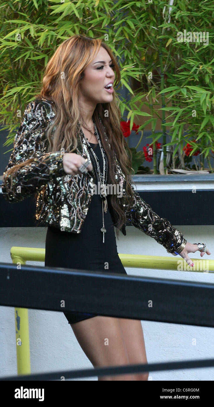 Miley Cyrus Celebrities outside the ITV television studios. London