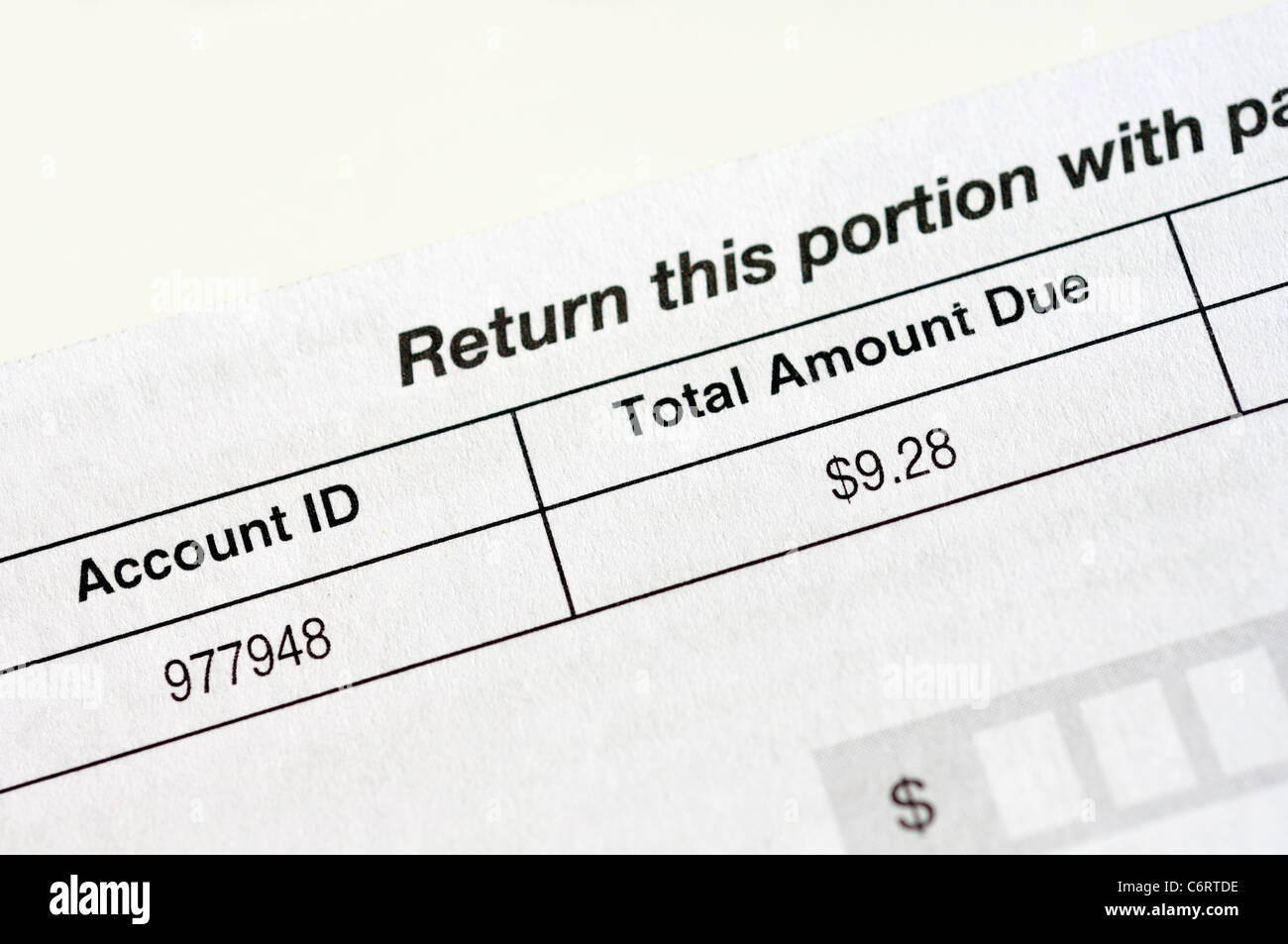 Credit card bill statement and total amount due Stock Photo Alamy