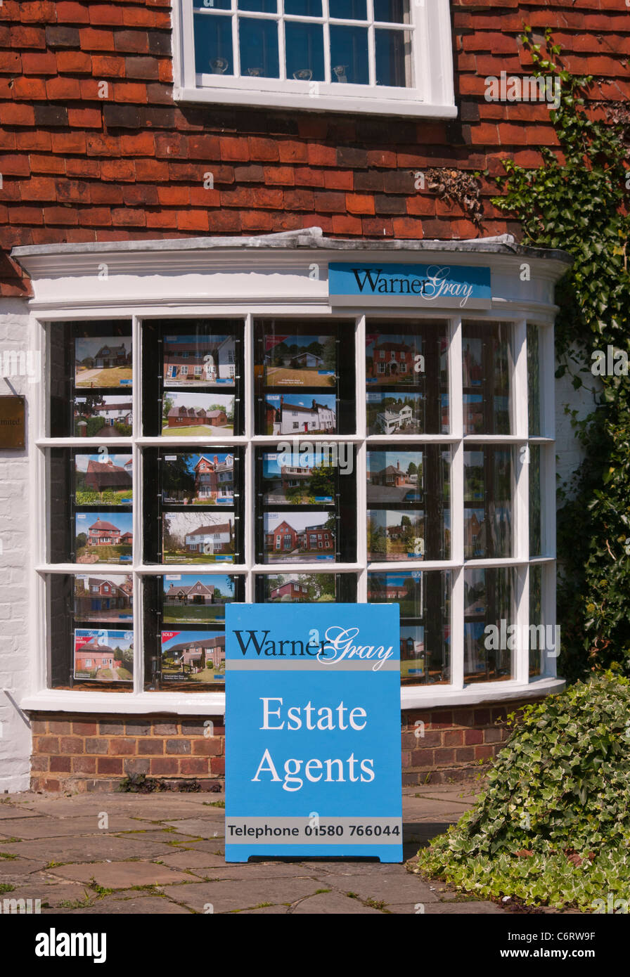 Estate Agents Front Window Display UK Stock Photo - Alamy