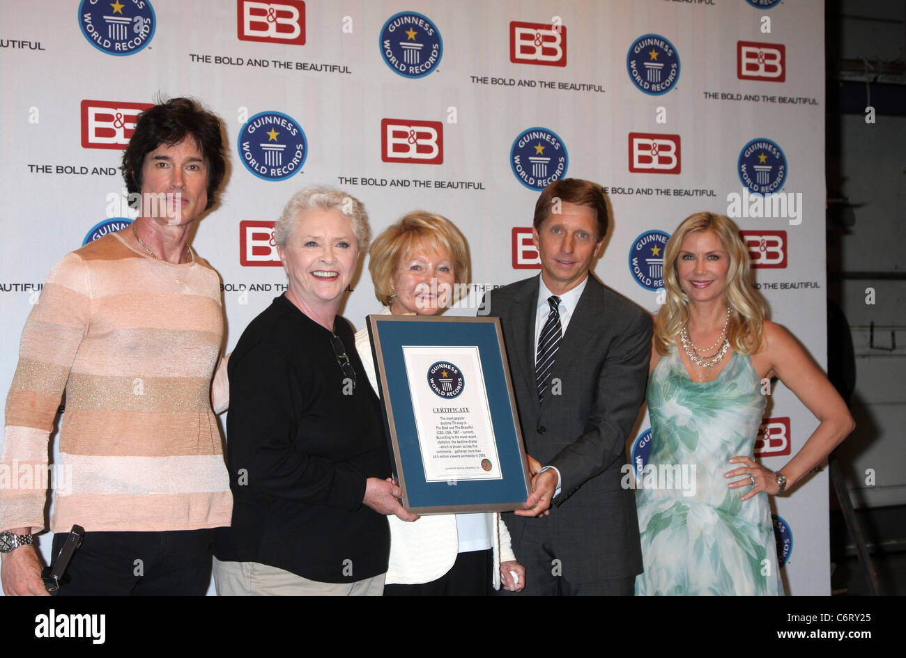 Ronn Moss, Susan Flannery, Lee Bell, Brad Bell, Katherine Kelly Lang Guinness World Records presents 'The Bold and the Stock Photo