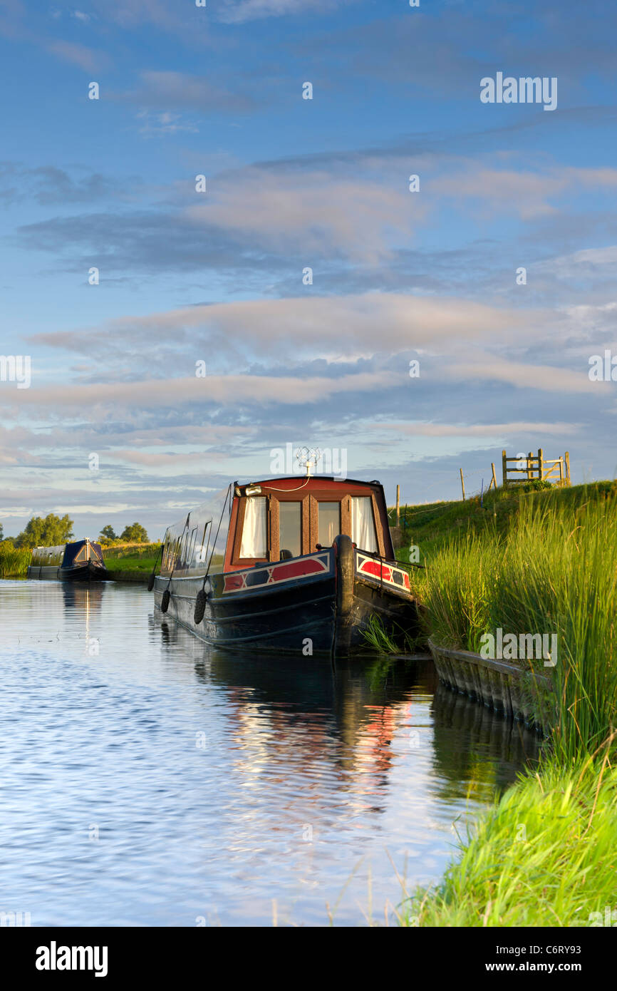 Narrowboat on the Great Ouse Stock Photo