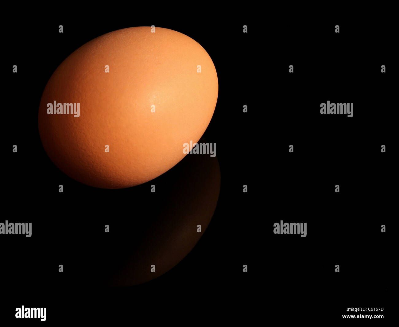 single brown chicken egg on black background Stock Photo - Alamy
