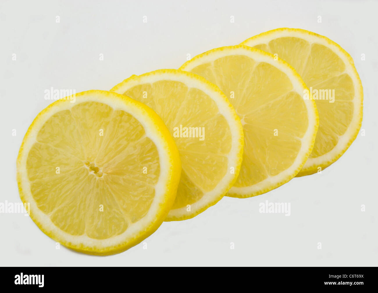 Lemon lime slices isolated on white background Stock Photo