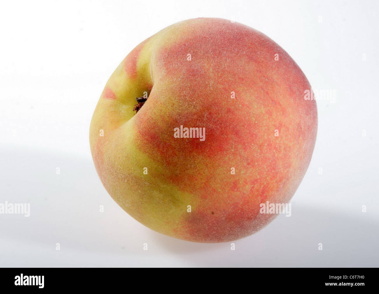 one nectarine on white background Stock Photo