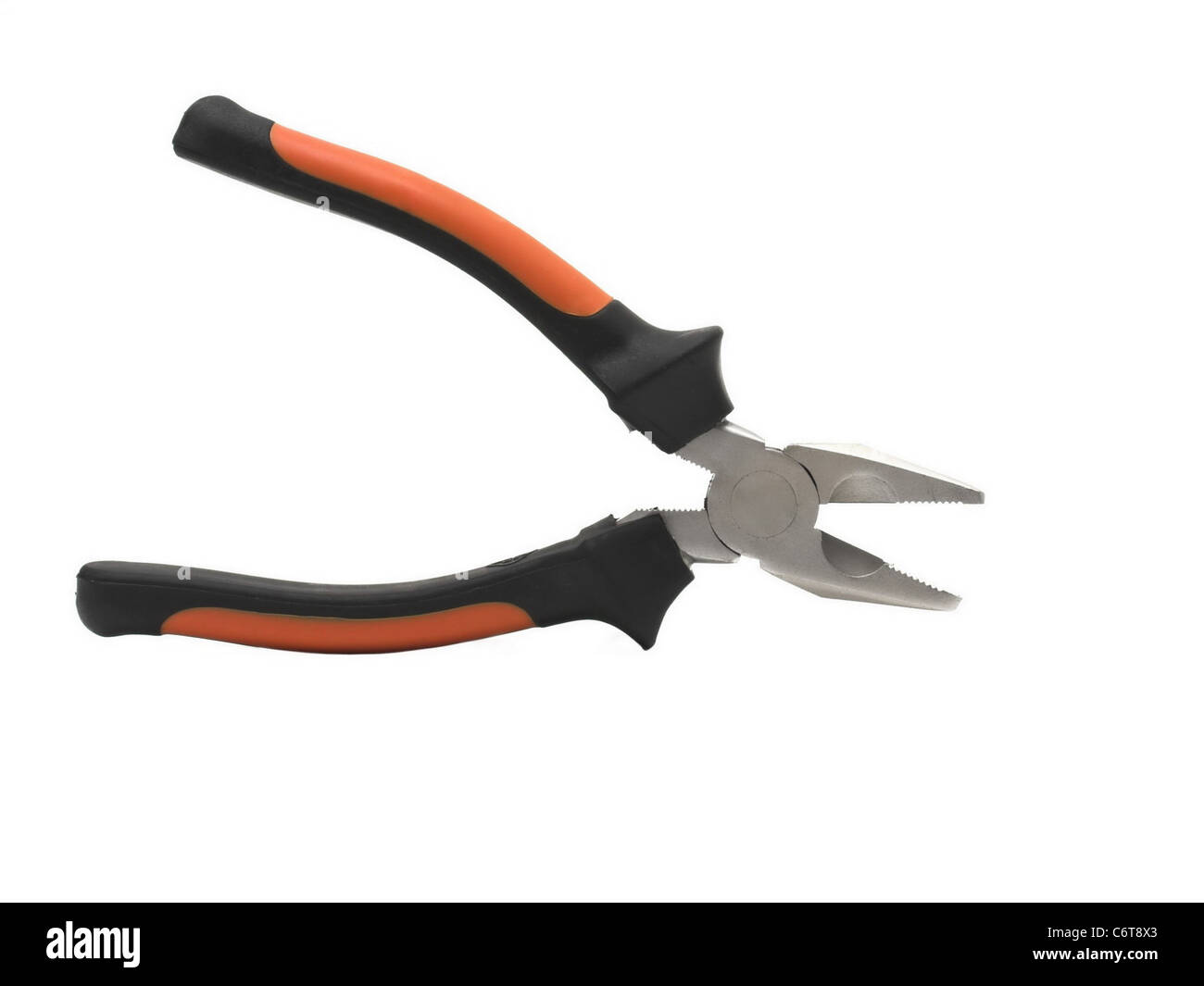 Flat-nose Combination pliers on a white background. Isolated image. Stock Photo