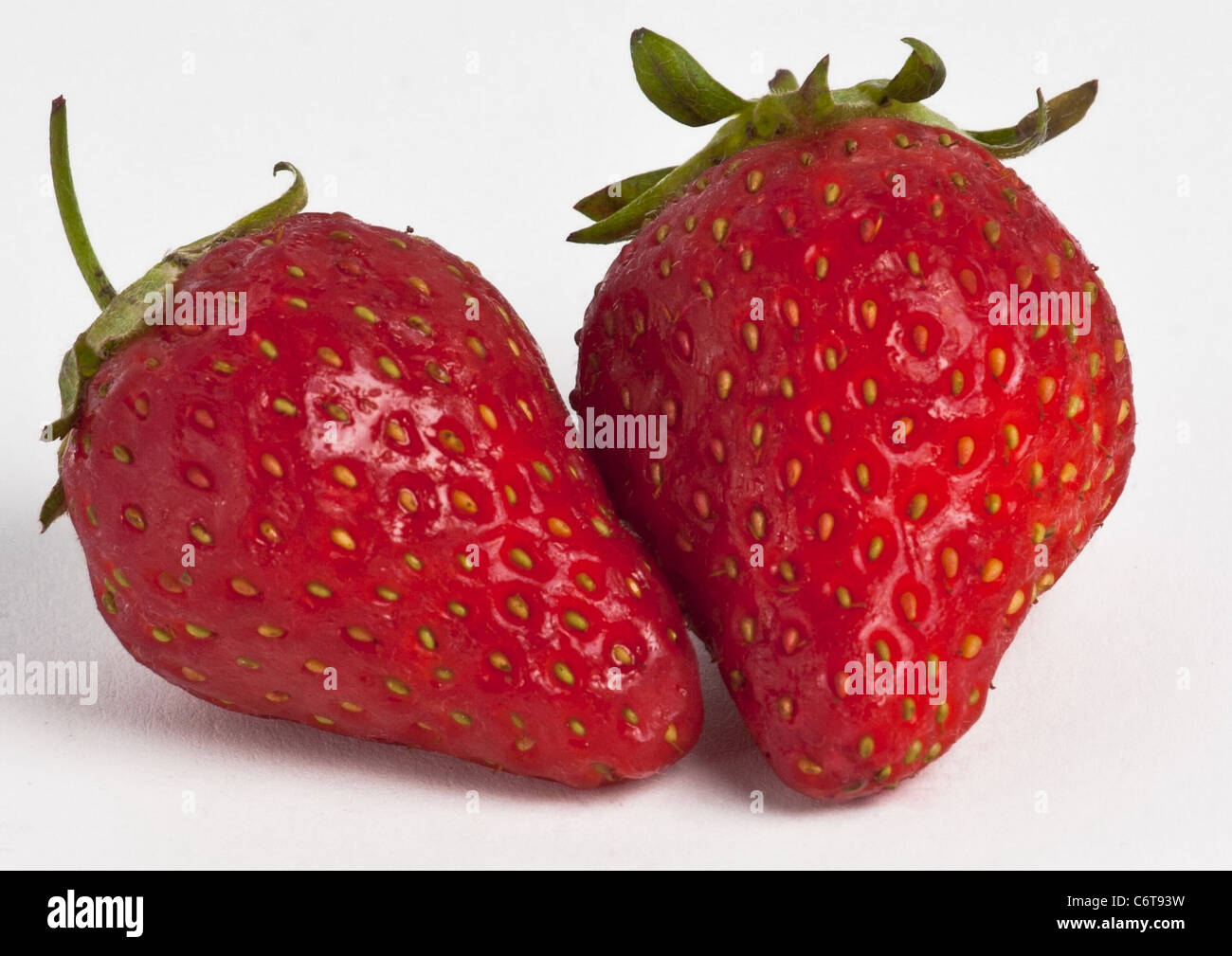 Strawberries isolated on white background with clipping path Stock Photo