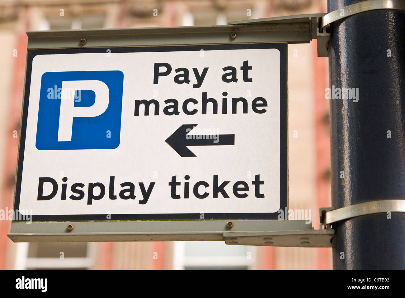 pay and display parking sign Stock Photo