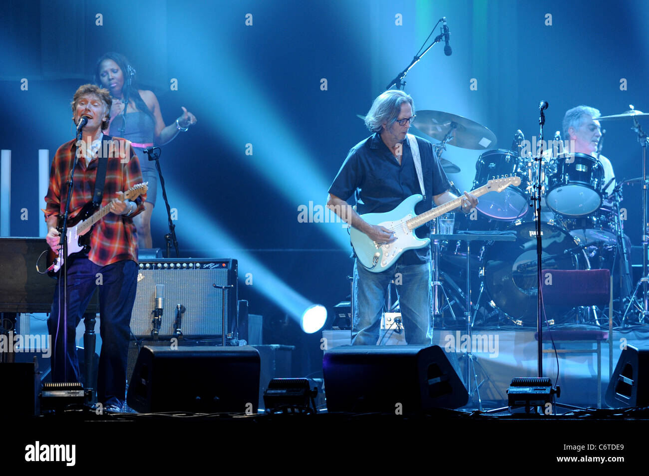 Eric Clapton and Steve Winwood performing together at Wembley Arena London, England 20.05.10 Eric Clapton and Steve Winwood performing together at Wembley Arena London, England 20.05.10