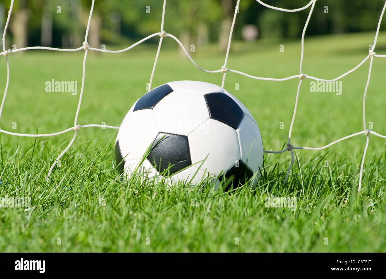 Football In The Goal Net Stock Photo Alamy football-in-the-goal-net-stock-photo-alamy