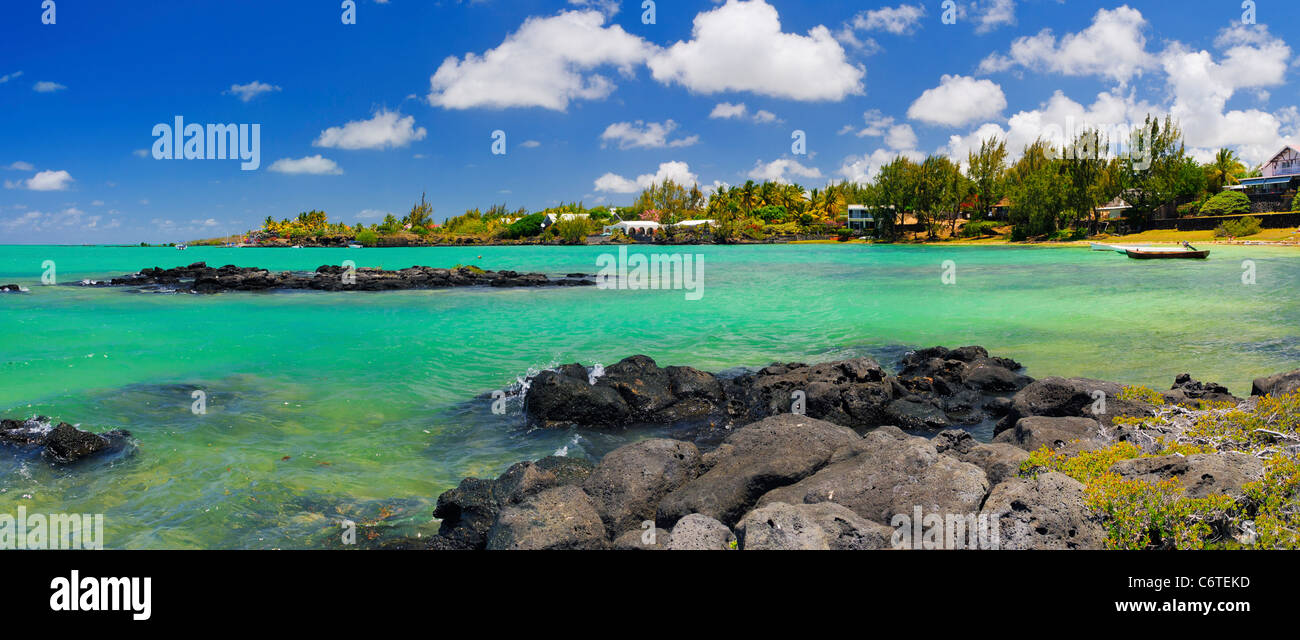 Shoreline in Cap Malheureux, Riviere Du Rempart, Mauritius Stock Photo