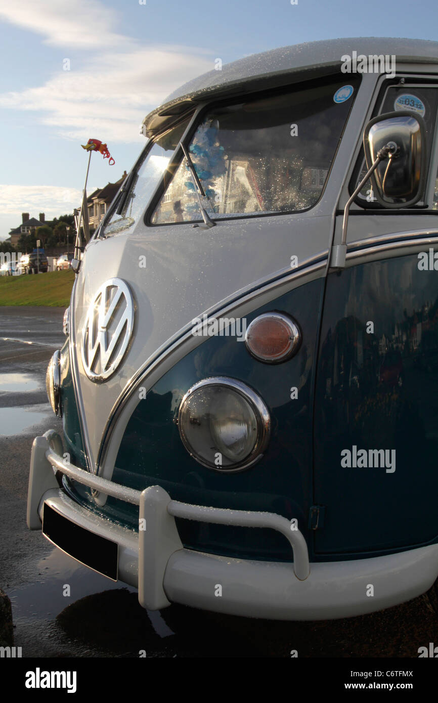 VW Camper van at Devon, England Stock Photo Alamy