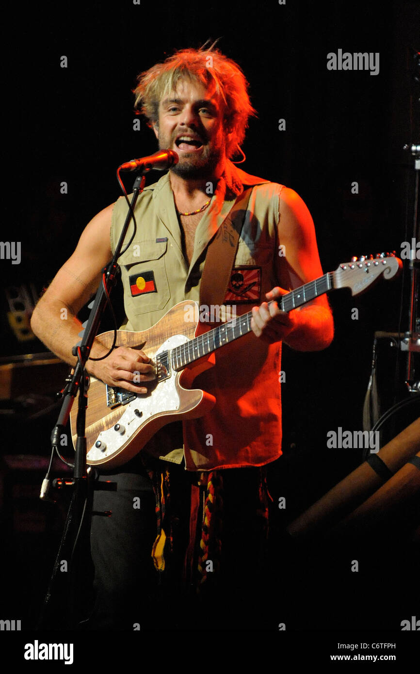 Xavier Rudd Instrument Xavier Rudd of 'Xavier Rudd and Izintaba' performing live on stage at ...