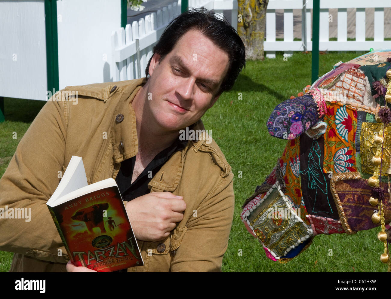 Andy Briggs Author, wrote the Hero.com series and the Villain.net young adult novels, at the 28th Southport Flower Show Showground Victoria Park, UK Stock Photo