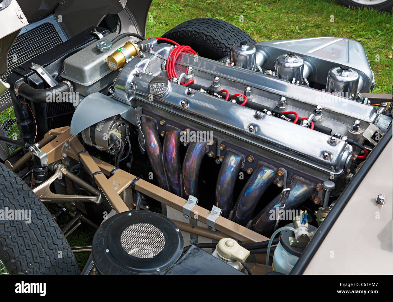 Jaguar E-Type engine Stock Photo