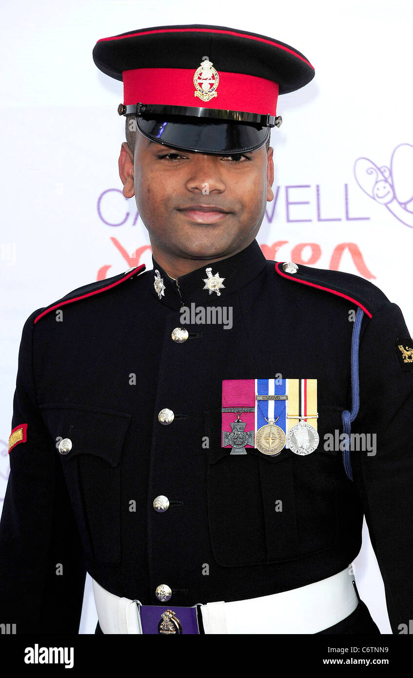 Johnson Beharry VC The Caudwell Children Butterfly Ball held at the Battersea Evolution - Outside Arrivals London, England - Stock Photo