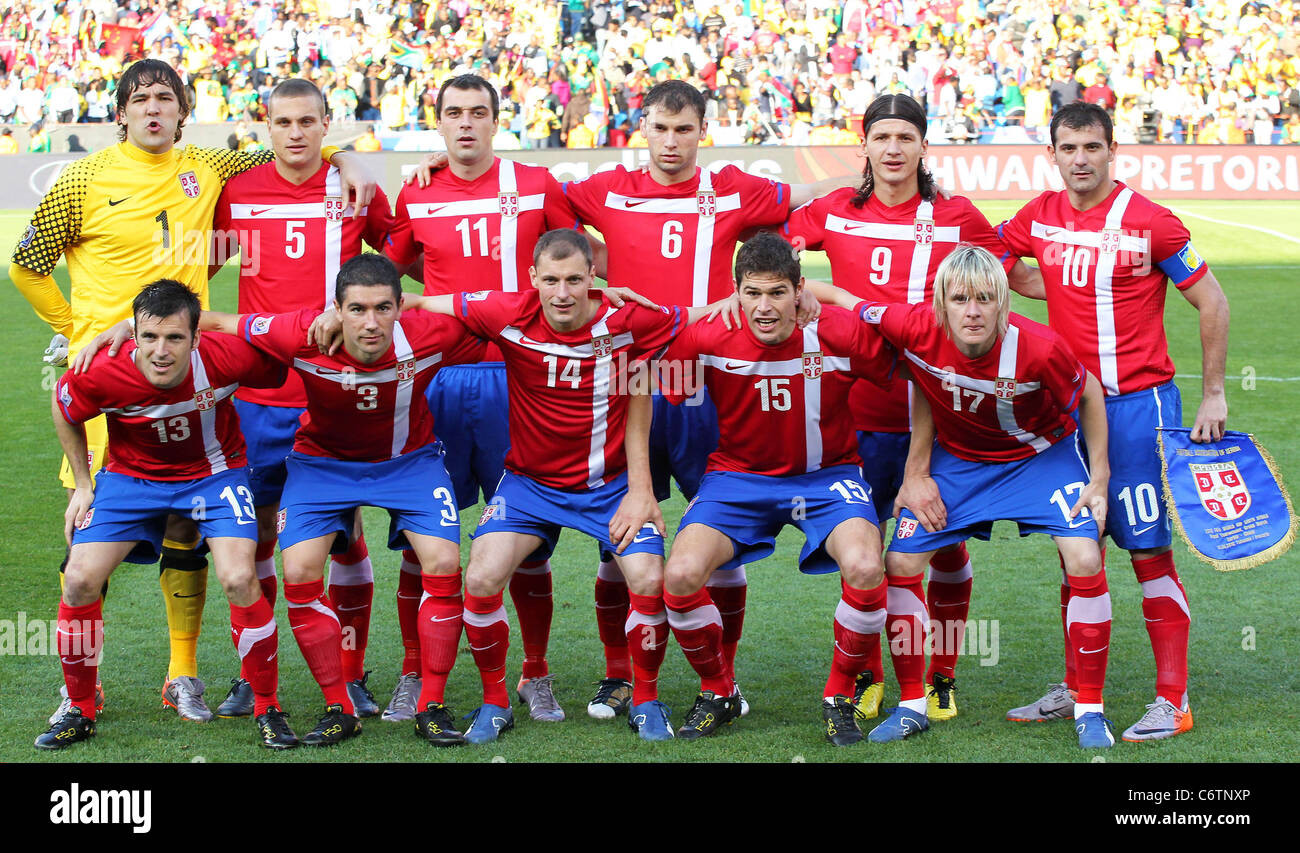 Team Serbia 2010 FIFA World Cup - Serbia vs Ghana - Loftus Versfeld Stadium Johannesburg, South Africa - 13.06.10 Stock Photo