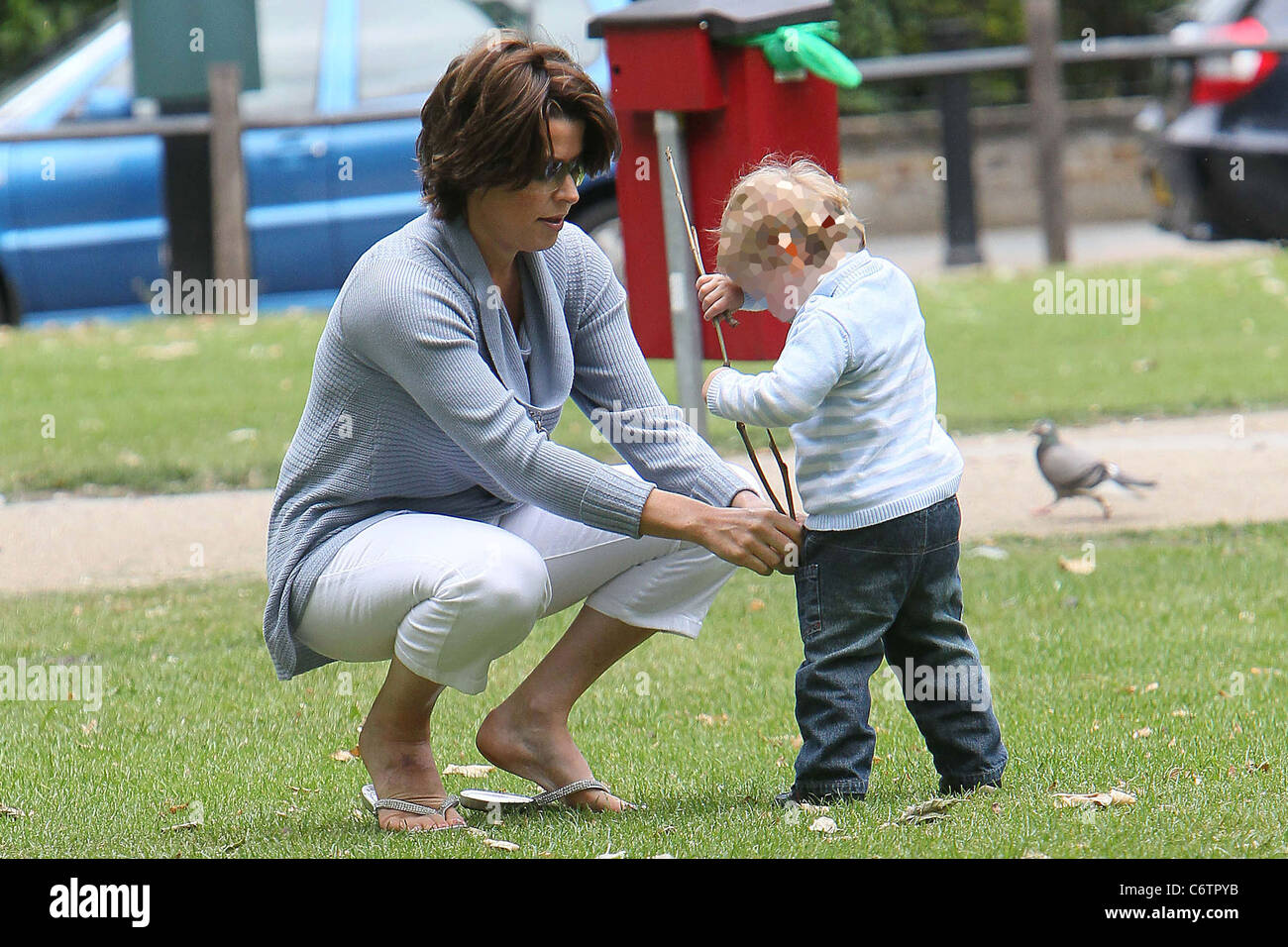 Natasha Kaplinsky The Channel 5 newsreader, who recently gave birth to a baby daughter Angelica Pearl, takes her son Arlo to Stock Photo