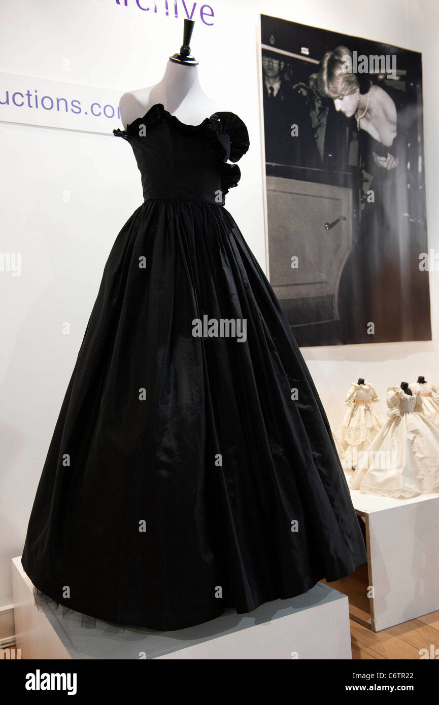 Passion For Fashion And Fine Textiles Auction The Emanuel black taffeta gown worn by Lady Diana Spencer for her first offical Stock Photo Alamy