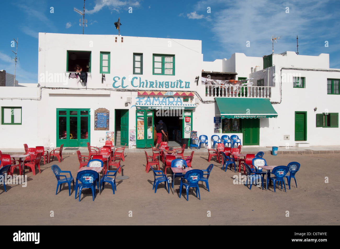 El Chiringuito, Famara, Lanzarote, Canary Islands Stock Photo