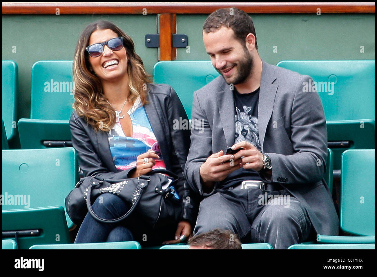 Frederic Michalak and his girlfriend at the 2010 French Open Roland Garros - Day 9 Paris, France - 31.05.10 Stock Photo