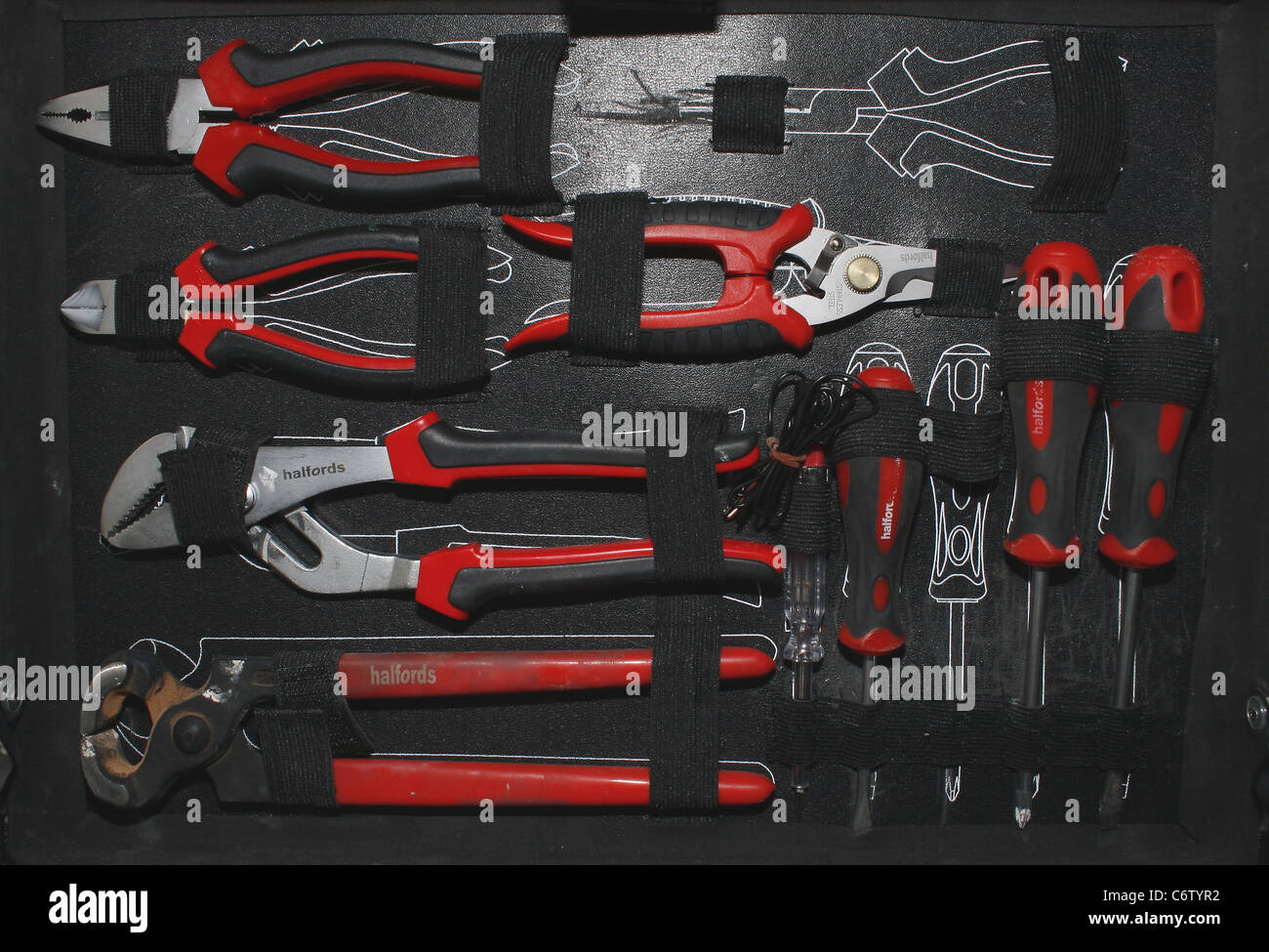 image of various halfords tools in tool box Stock Photo - Alamy