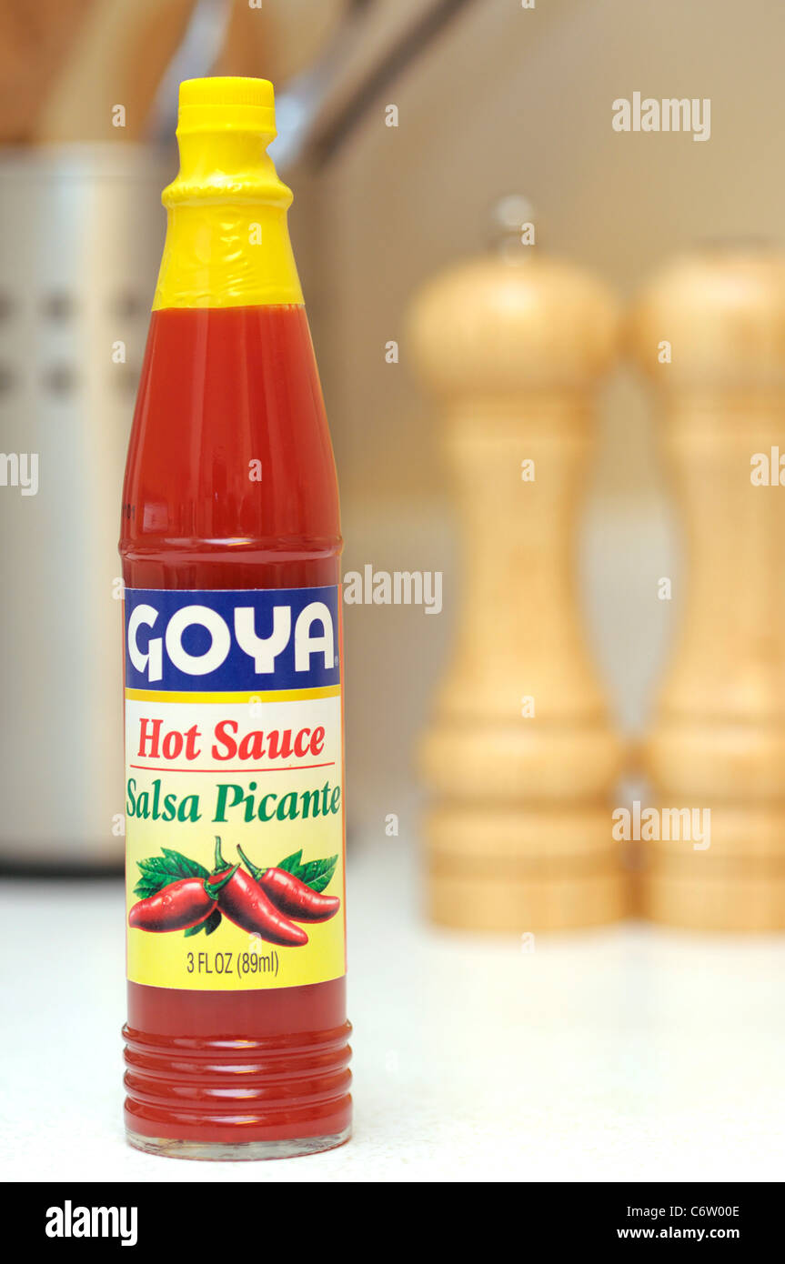 Hot Sauce Bottle, Salsa Stock Photo