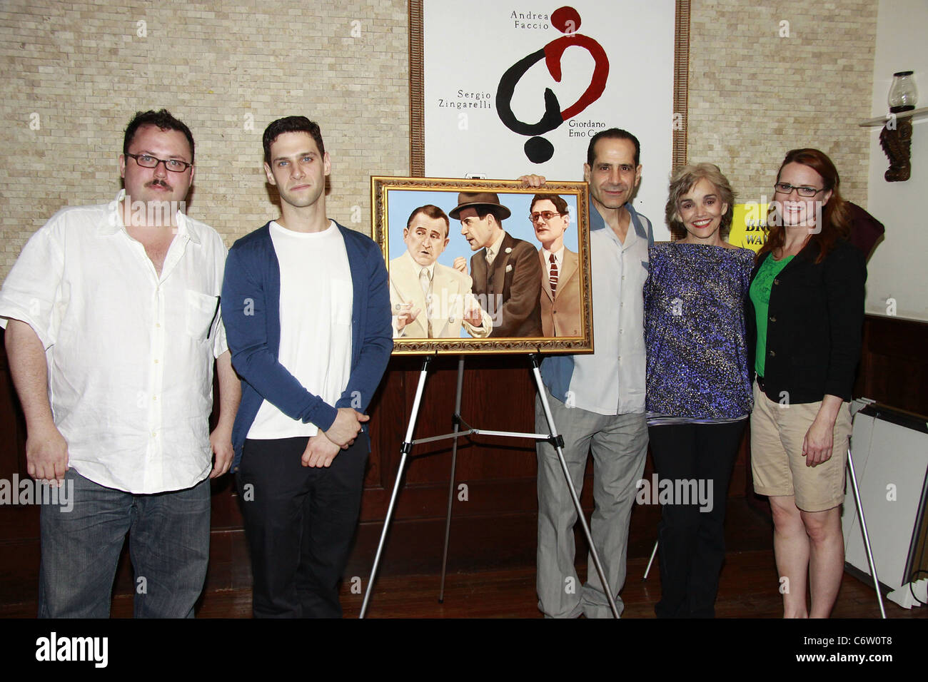 Jay Klaitz, Justin Bartha, Tony Shalhoub, Brooke Adams, and Jennifer Laura Thompson Lend Me a Tenor' portrait unveiling at Stock Photo