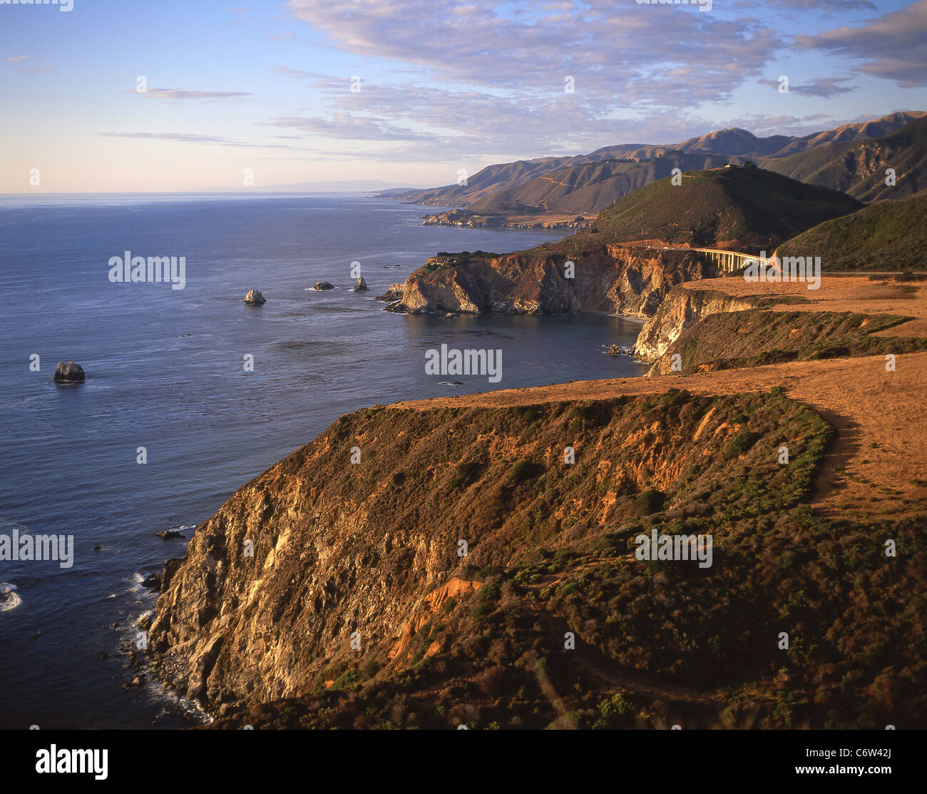 Coastal view from Pacific Highway 1, Big Sur, California, United States of America Stock Photo