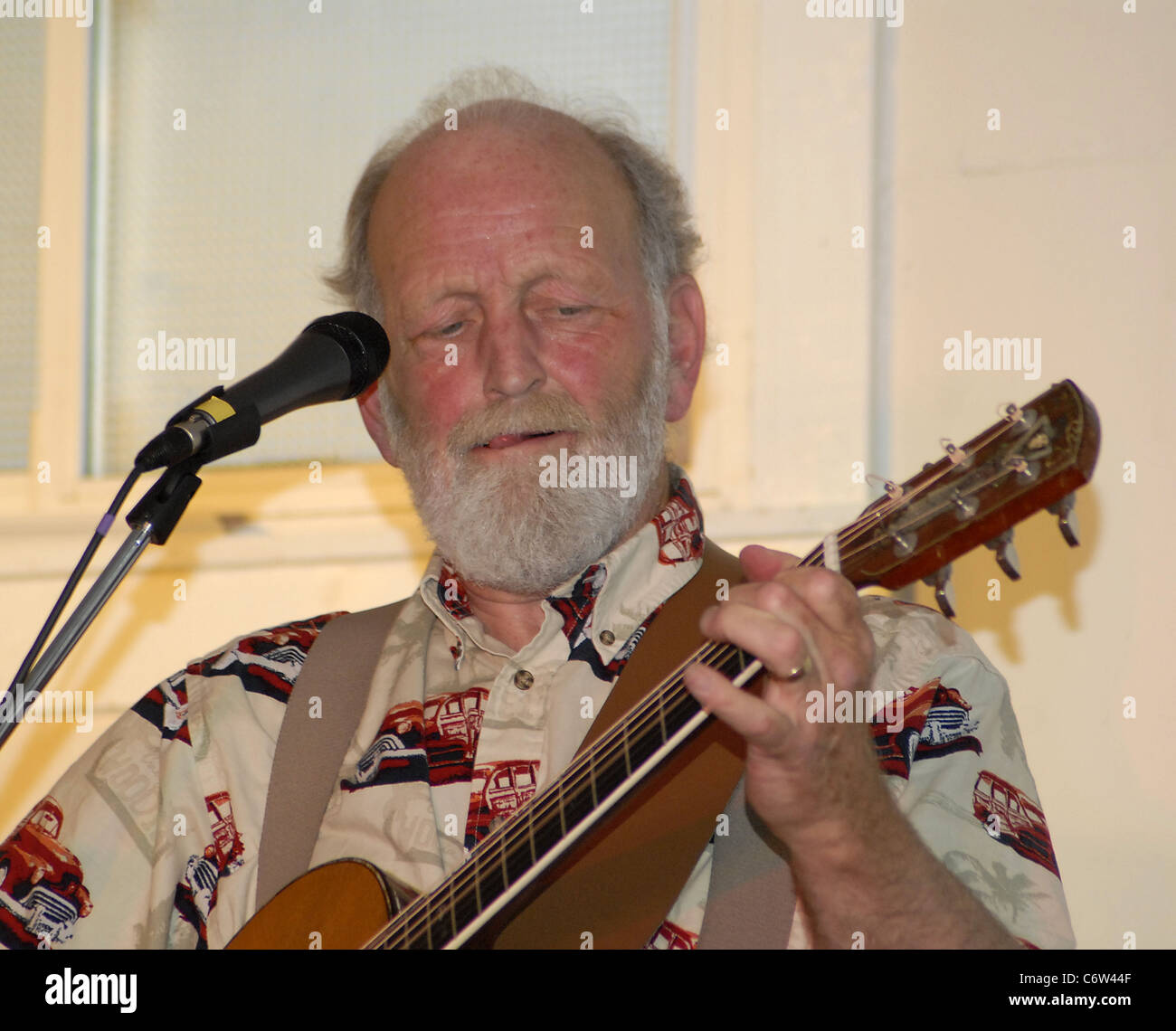 Folksinger Valdy playing a concert in Nova Scotia Stock Photo