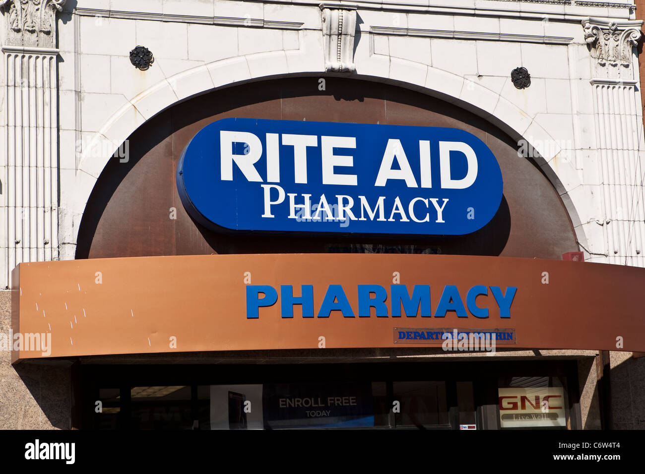 A Rite Aid Pharmacy store is pictured in New York City, NY Monday August 1, 2011. Stock Photo
