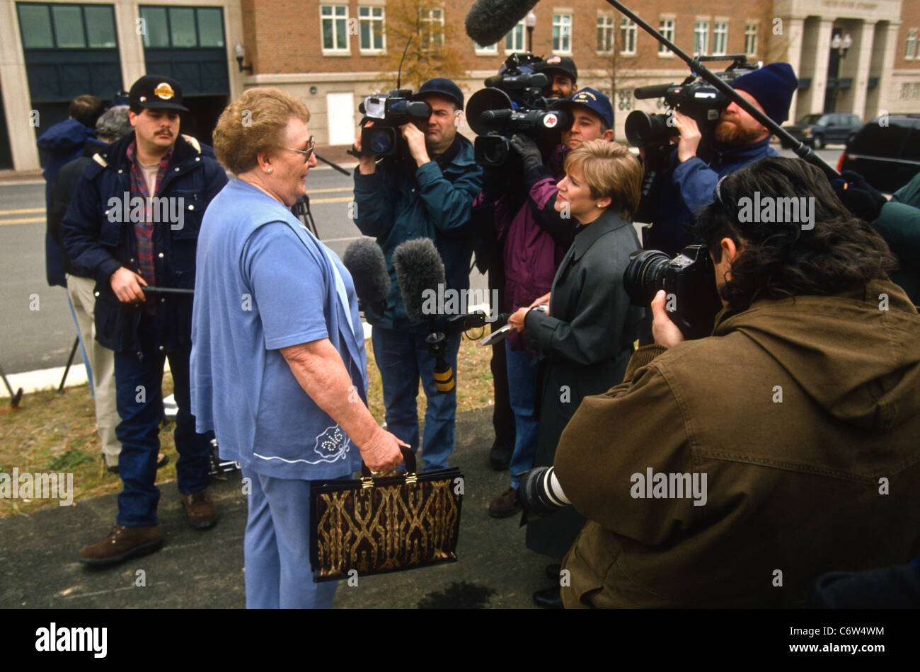 Betty Nicholson, mother of accused double agent Harold James a CIA employee arrested for spying for Russia Stock Photo