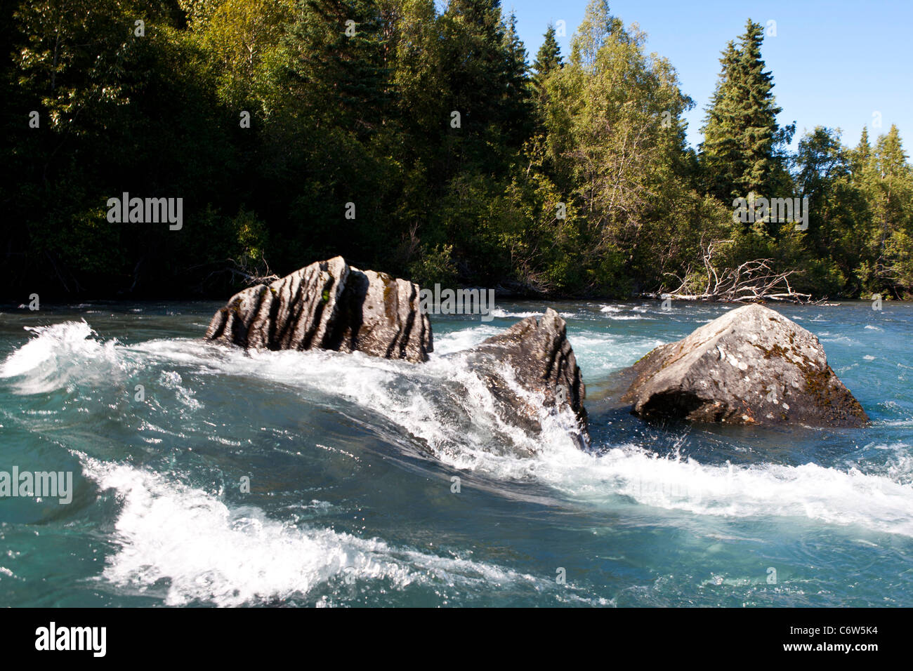 Preacher's Rock, Kenai River, Kenai National Wildlife Refuge, Alaska, United States of America Stock Photo