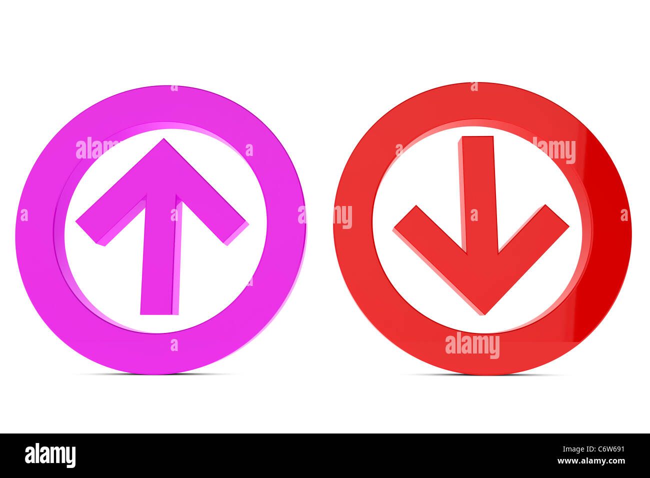 Up and down sign on white background Stock Photo - Alamy
