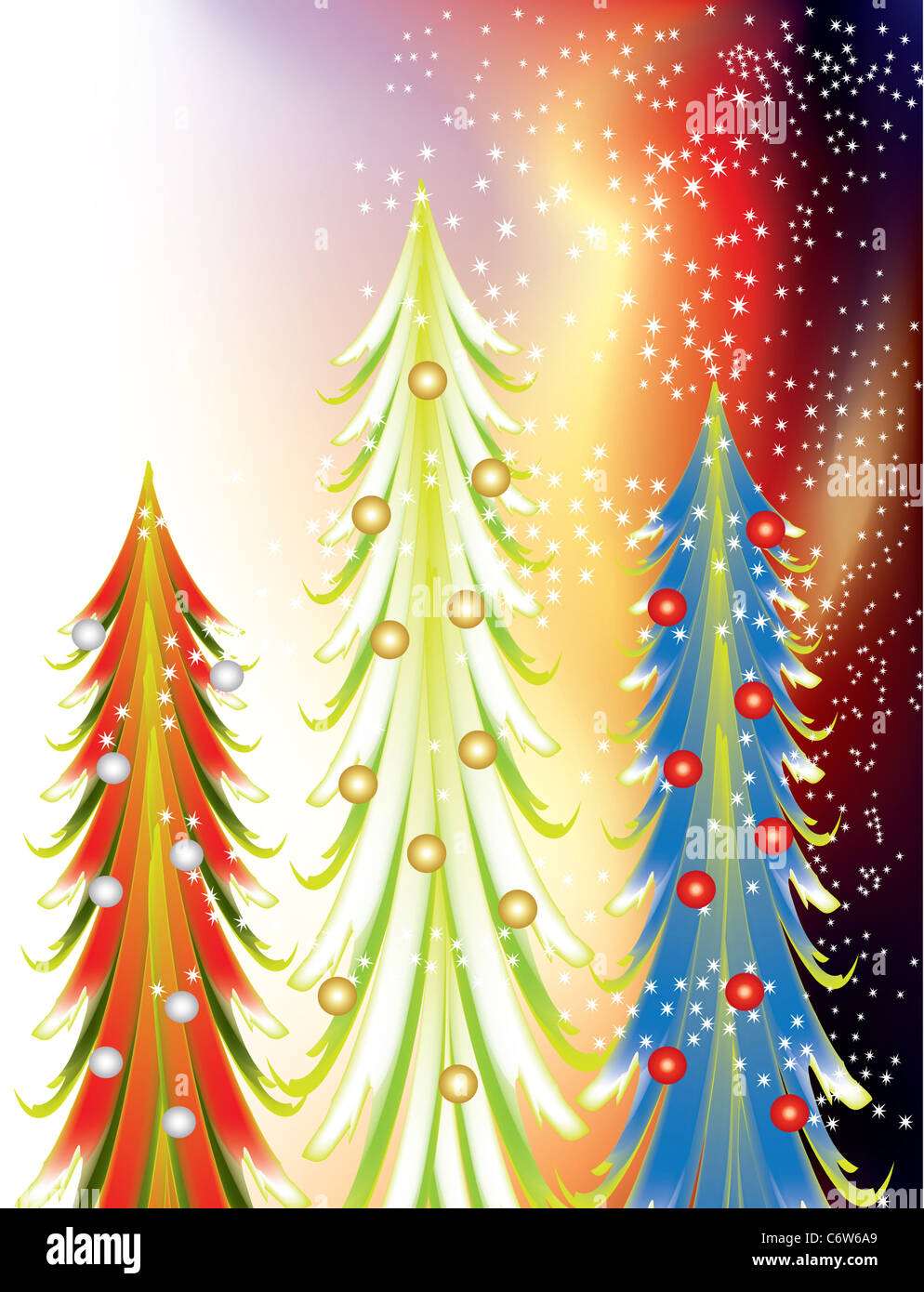 Colourful abstract Christmas trees Stock Photo - Alamy