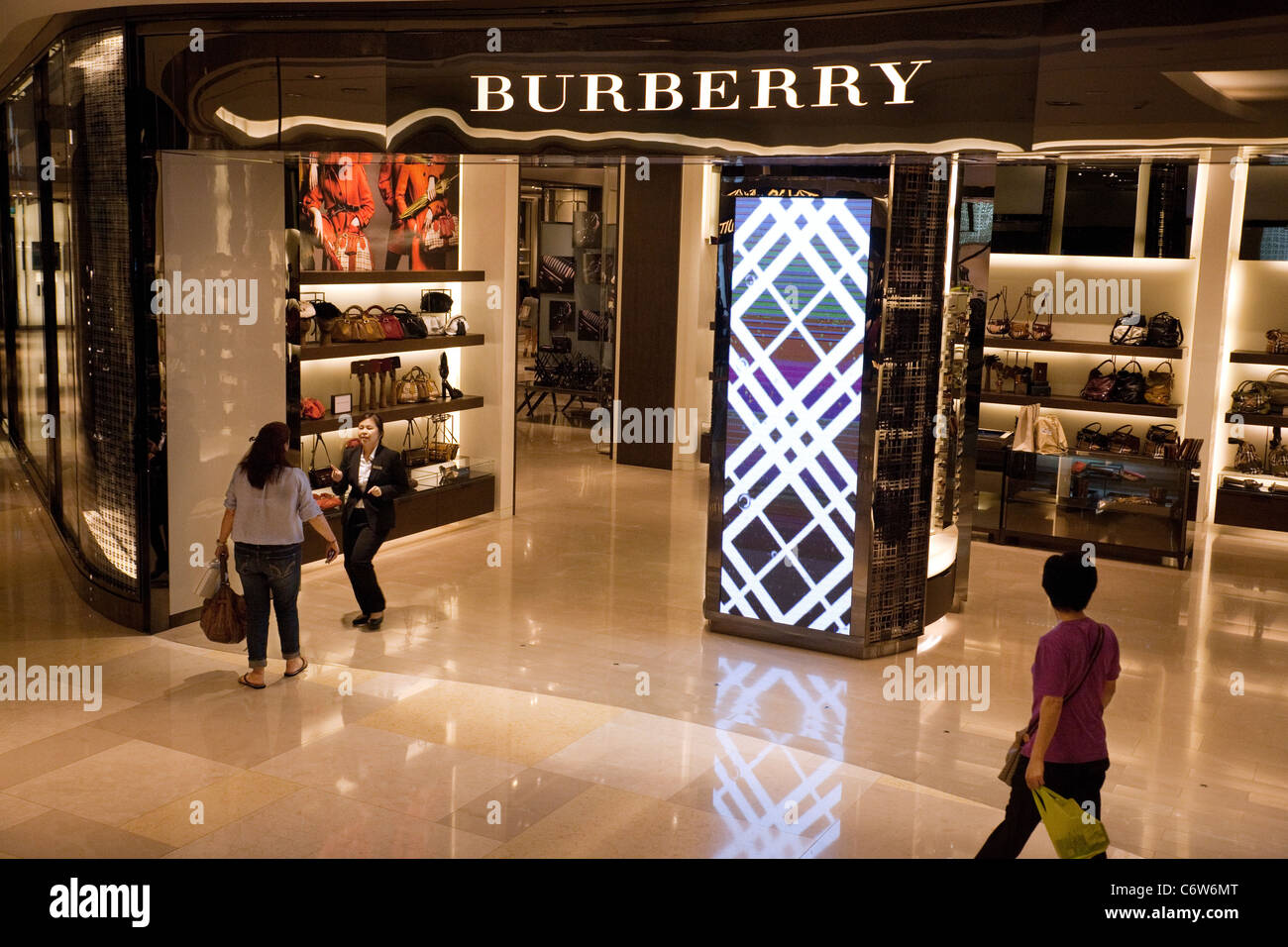 People Shopping Burberry Store High 
