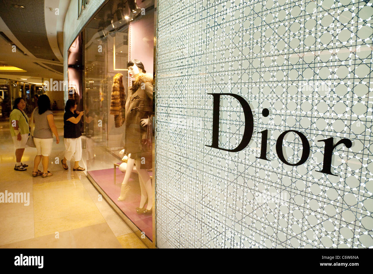 Customers at the Dior fashion store 