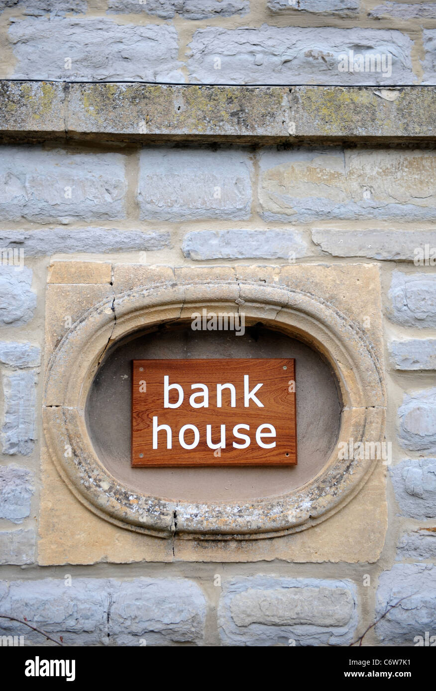 Name plate on a house in an English village UK Stock Photo