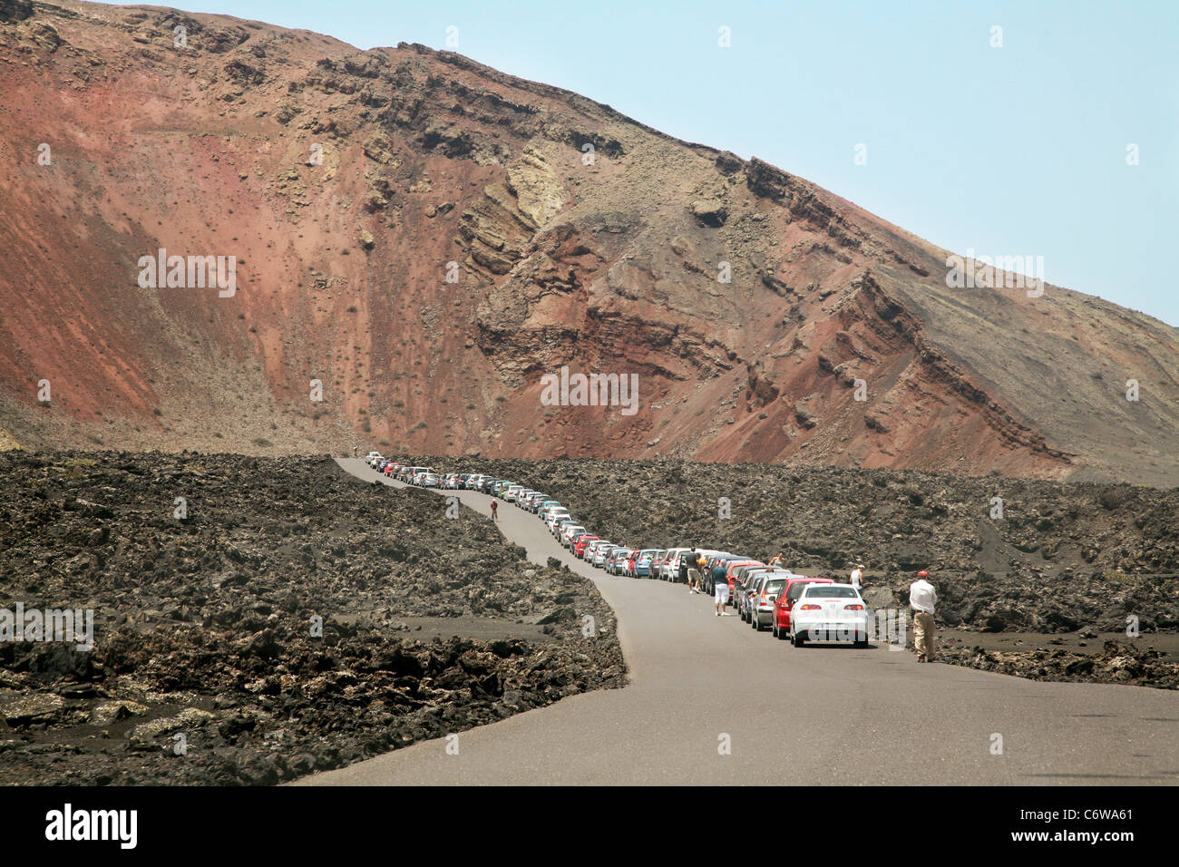 Traffic jam on Lanzarote Stock Photo Alamy