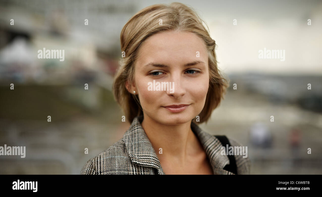 portrait of blond young woman Stock Photo