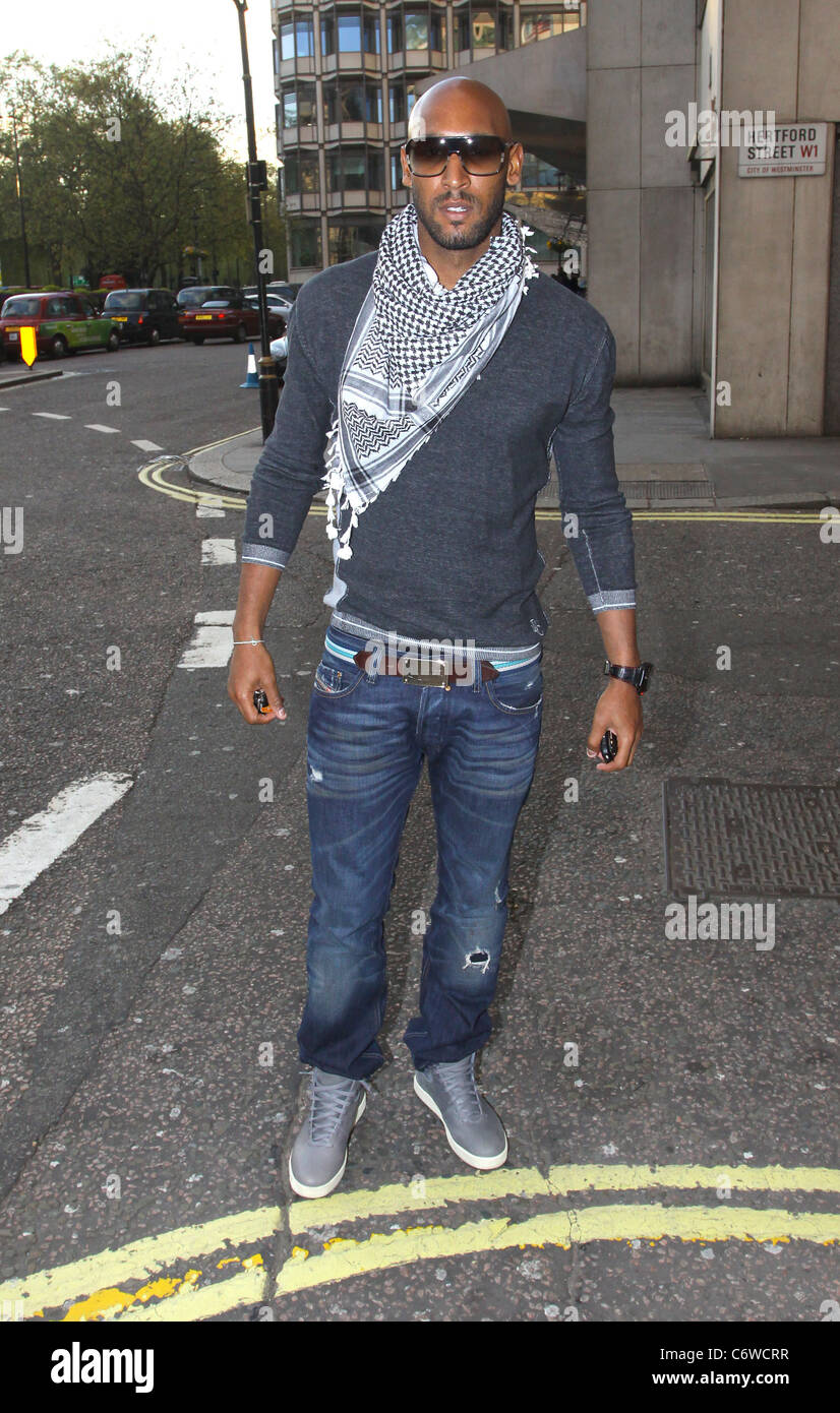 Chelsea footballer, Nicolas Anelka arrives at Nobu Park Lane London,  England - 04.05.10 Stock Photo - Alamy