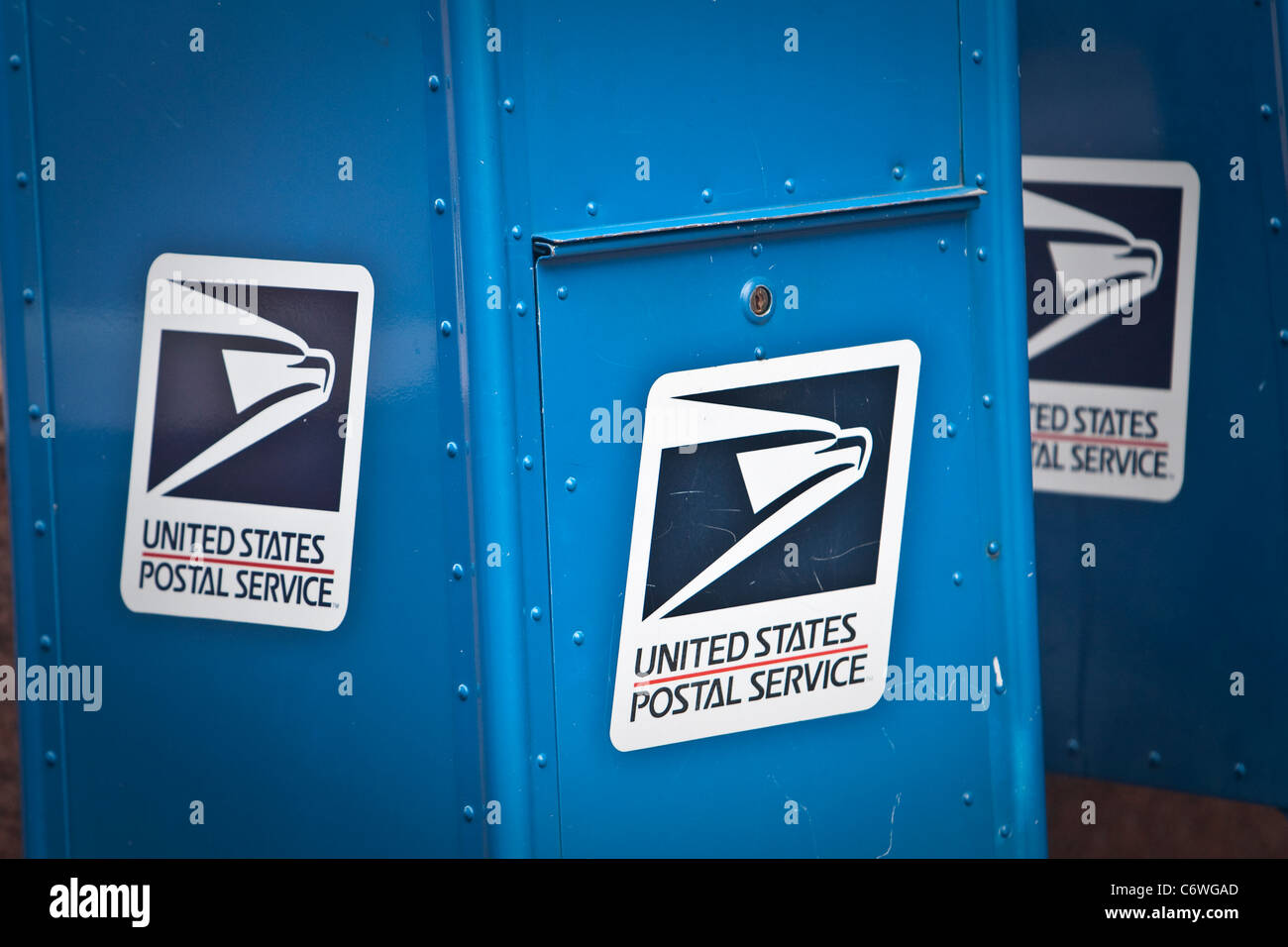 USPS mailboxes are pictured in Hartford, Connecticut, Saturday August 6