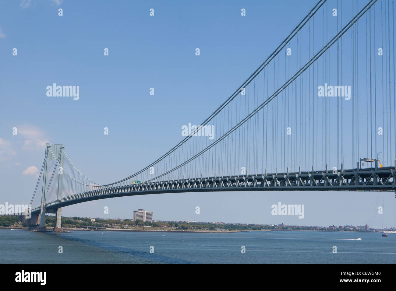 Verrazano-Narrows Bridge is pictured in the New York City borough of Staten Island, NY, Sunday July 31, 2011. Stock Photo