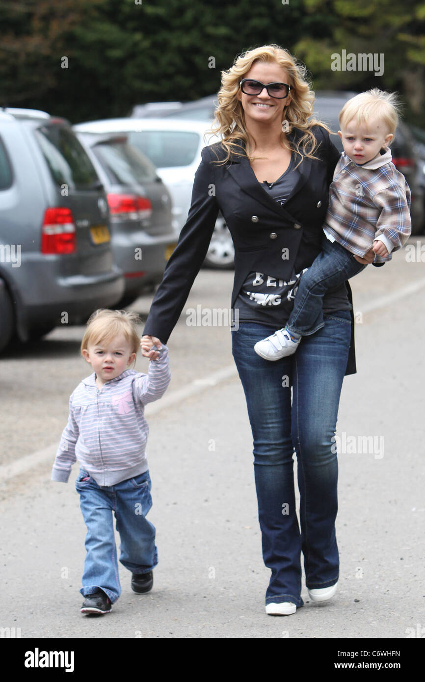 Kerry Katona visits Christmas Tree farm with her children Max and Heidi ...