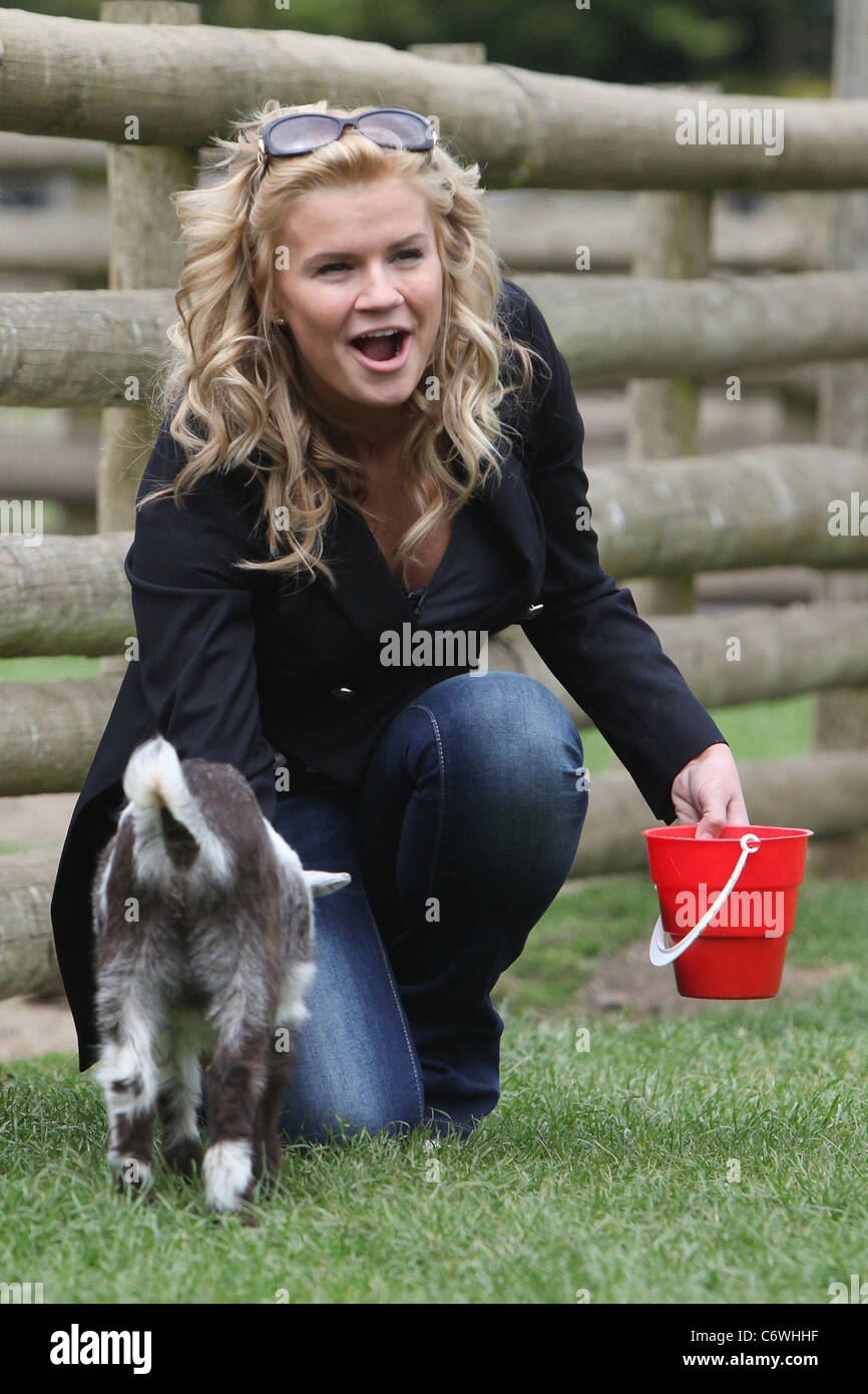 Kerry Katona visits Christmas Tree farm with her children Kent, England