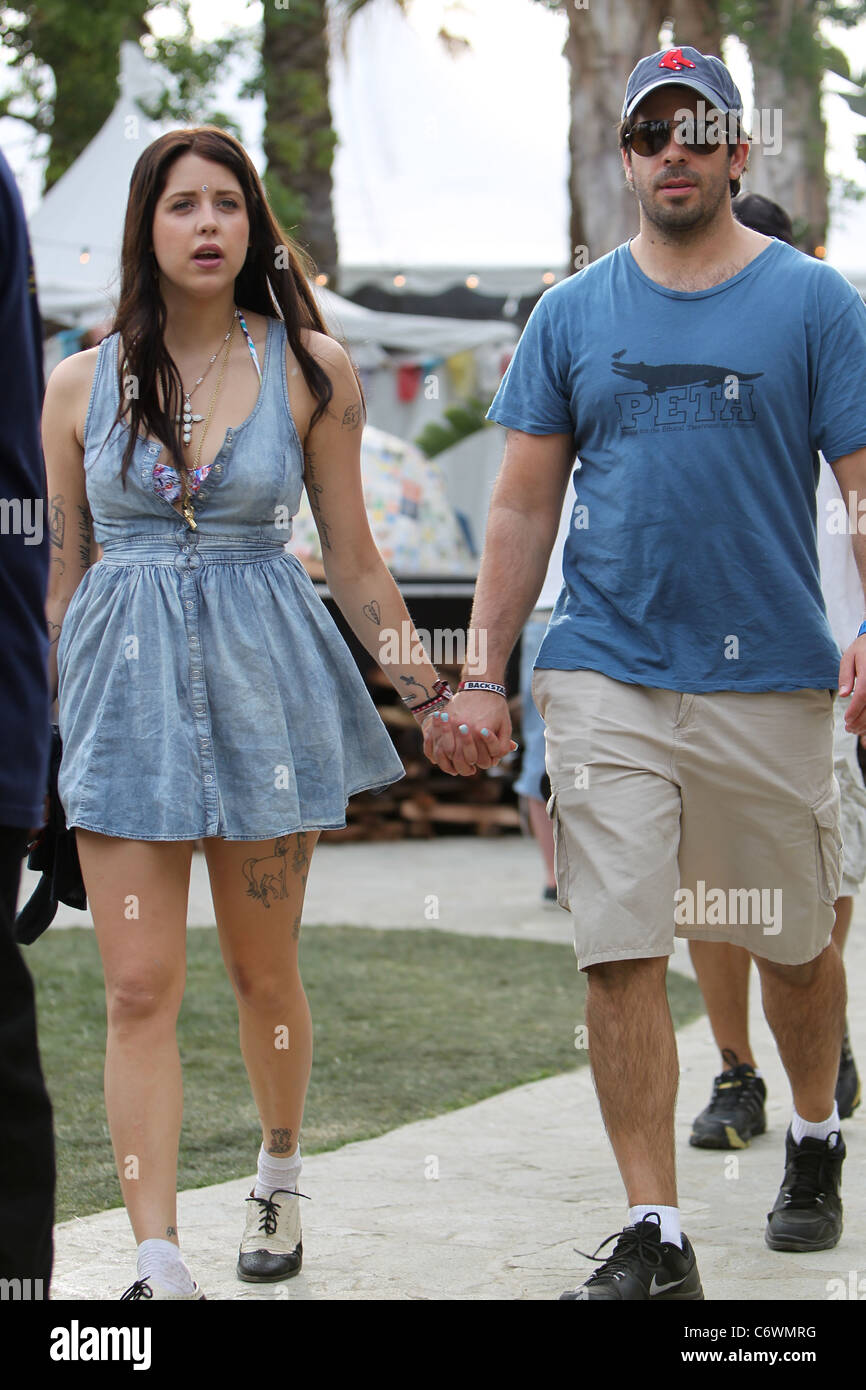 Peaches Geldof and boyfriend Eli Roth at the Coachella Music Festival