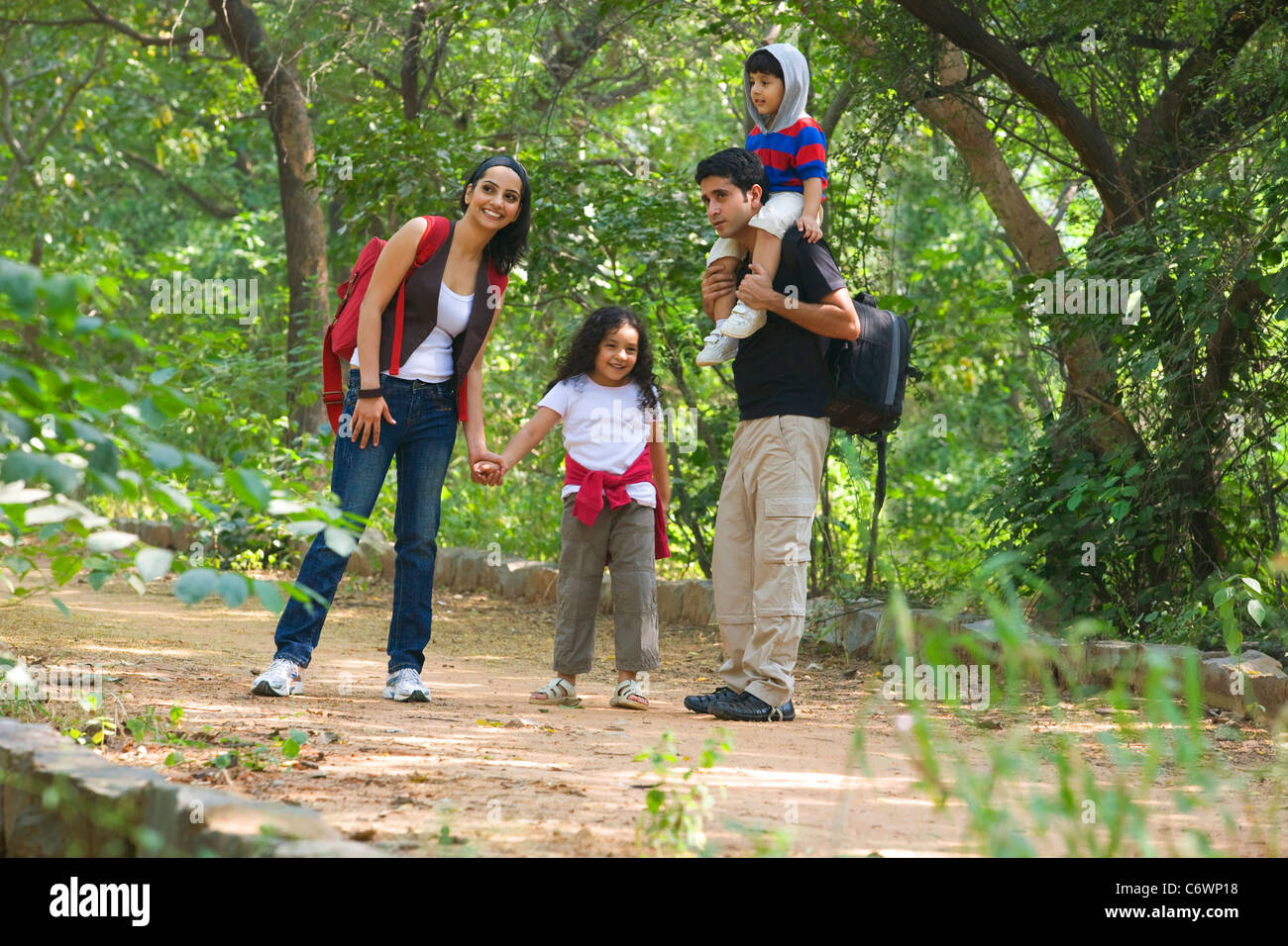 Family in a park Stock Photo