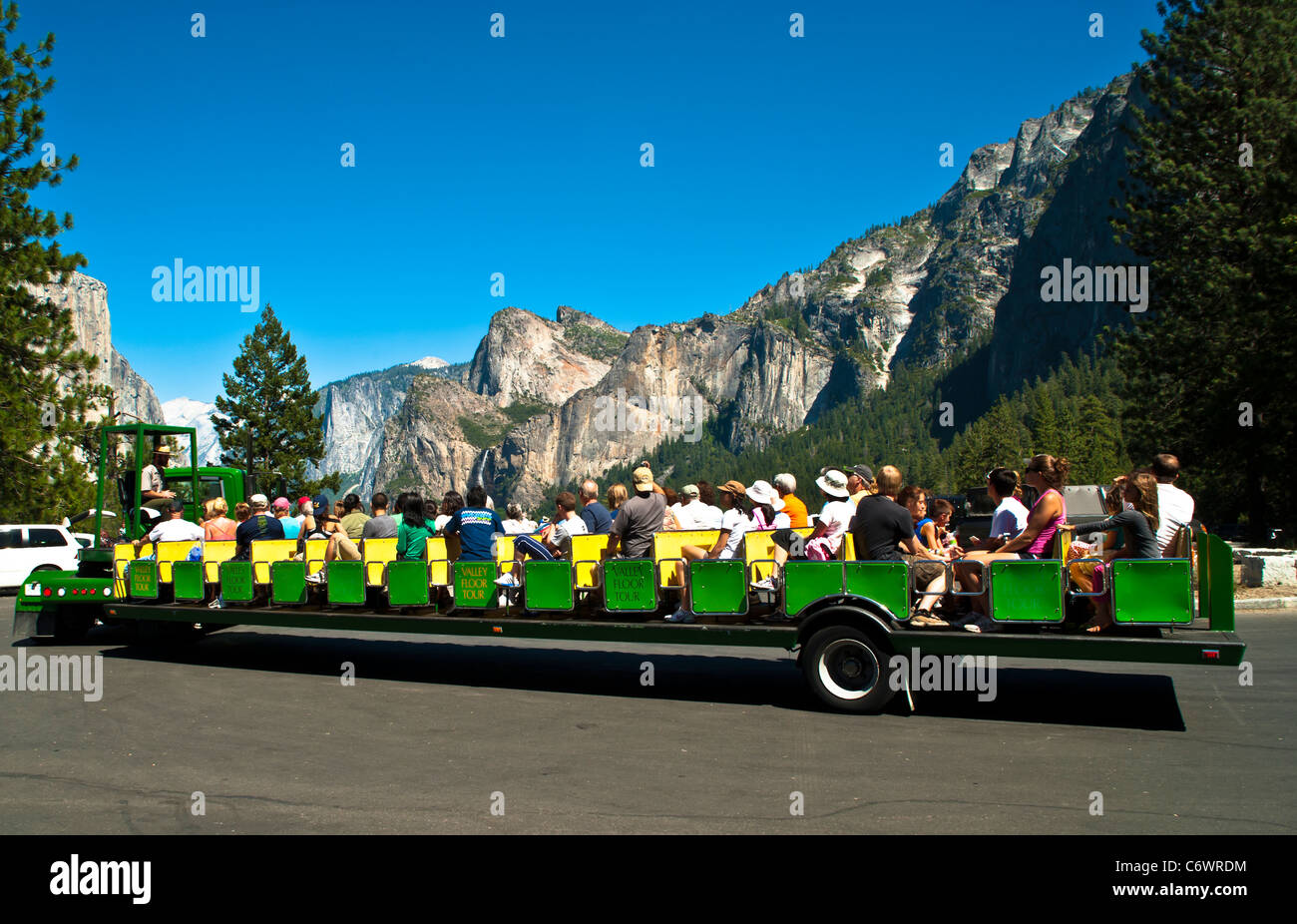 The Valley Floor Tour In Yosemite National Park Ca Stock